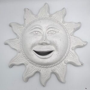 Vintage Italian Sun Face Wall Hanging – Terracotta Celestial Decor 12”